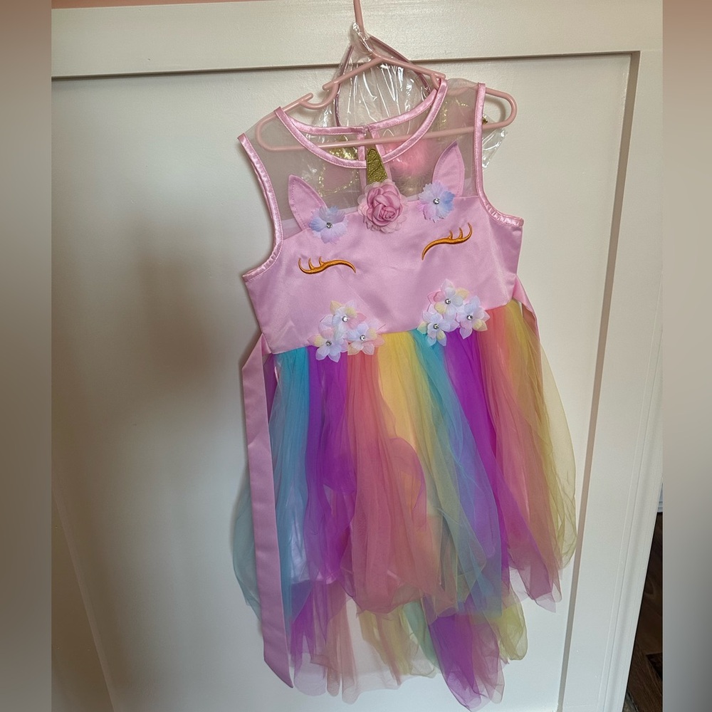 Girls pink Unicorn dress.